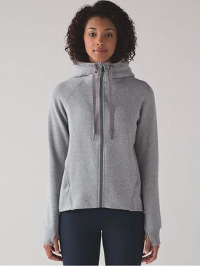Lululemon Fleece Please Hoodie Heathered Speckled Medium Grey - Size 6